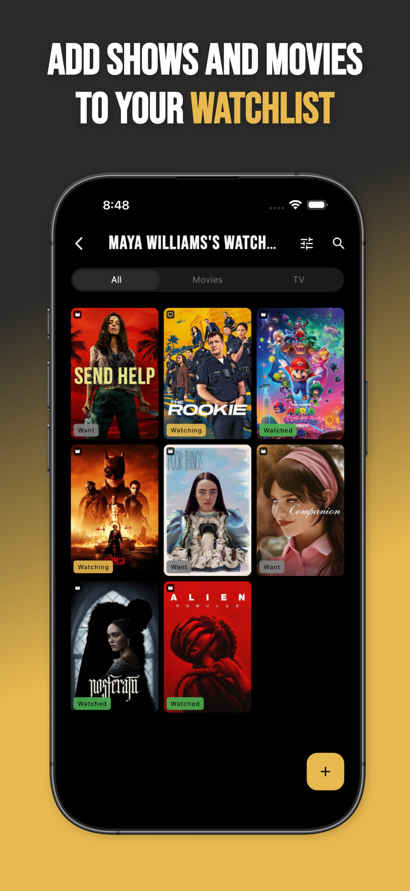 Showvie watchlist